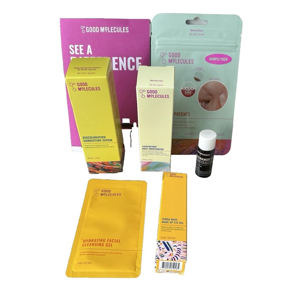 GOOD MOLECULES Toner, Serum, Moisturizer, Cleansing, Eye gel, Pimple Patches LOT